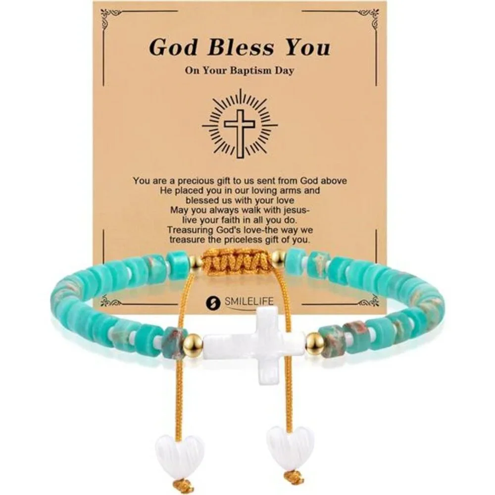 Cross Bracelet for Women, Girls & Boys - First Communion, Baptism & Christian